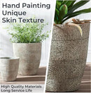 17.7"+13.8"+9.8" Dia Round Concrete Planter Set of 3, Large Indoor Outdoor Planter, Flower Pots with Drainage Holes and Sealing Plug for Garden, Patio, Home, Office Weathered Concrete Gray by GreenHaven Gardens