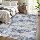 Area Rug Living Room Rugs: 5x7 Abstract Washable Rugs Ultra Soft Carpets with Non-Slip Backing Stain Resistant Carpet for Dining Room Table Bedroom Nursery Indoor Home Office Blue/Gray/Black by TinyTreasures Baby Boutique