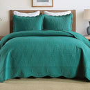 MarCielo 3-Piece Christmas Quilt 100% Cotton Oversized Bedspread Lightweight Coverlet Embroidery Christmas Tree Pattern Bedding Set(TC Emerald, Oversized King (118"x106")) by CozyNest Decor