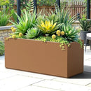 FENCY Large Metal Planter, Large Rectangular Planters for Outdoor Plants, Tall Outdoor Planters for Porch Patio, 38" L x 15" W x 16.3" H Brown Metal Planter with Drainage Hole by CozyNest Decor