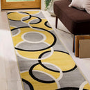 Rugshop Contemporary Abstract Circles Easy Maintenance for Home Office,Living Room,Bedroom,Kitchen Soft Runner Rug 2' x 10' Yellow by TinyTreasures Baby Boutique