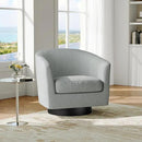 Swivel Barrel Accent Chair, Modern Round Chenille Fabric Arm Chair for Living Room, Bedroom, Comfy Club Reading Chairs for Adults（Chenille Fabric, Light Grey, Set of 1 by CozyNest Decor