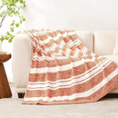 Snuggle Sac Orange Fall Throw Blanket for Couch, Reversible Super Soft Blankets Warm Cozy Knit Fuzzy Plush Blankets for Sofa,Living Room, Stripe Orange,50x60 inches by TinyTreasures Baby Boutique