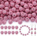 160pcs 10mm Rhinestone Beads for Jewelry Making, Dark Pink Shiny Round Disco Ball Beads Bulk, Sparkle Crystal Clay Christmas for Bracelet Baseball Necklace Earring Crafting and DIY by TinyTreasures Baby Boutique