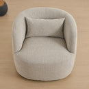 KINWELL 34" Wide 2 Boucle Swivel Barrel Chairs and 2 Ottomans Set, Fully Assembled Sherpa Accent Chairs and Footrest Set, Modern Comfy Armchairs and Footstool for Living Room and Bedroom, Taupe by CozyNest Decor