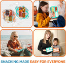 MINI Lunch-Box Snack Containers for Kids | SMALL Bento-Box Portion Container | Leak-proof Boxes for School Work Travel | Best for Adults Boys or Girls | Blue + Orange Set of 2 by TinyTreasures Baby Boutique