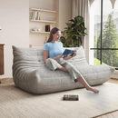 Bean Bag Chair, Oversized Bean Bag Chair for Living Room, Fireside Chair for Adults with Memory Foam Filled, Big Accent Lounge Floor Sofa for Reading, Relax, No Assembly Required. (Grey 3-Seater) by CozyNest Decor