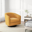 Swivel Barrel Accent Chair, Modern Round Corduroy Fabric Arm Chair for Living Room, Bedroom, Comfy Club Reading Chairs for Adults (Corduroy Orange, Set of 1) by CozyNest Decor