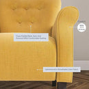 BELLEZE Modern Accent Chair, High Back Armchair, Upholstered Wingback Side Chair, Padded Single Sofa with Wooden Legs for Living Room, Bedroom - Citrine Yellow by CozyNest Decor