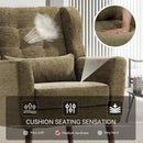 Modern Accent Chair, Upholstered Armchair with Pillow, Fabric Single Sofa Chair with Lounge Seat and Wood Legs Accent Chair for Living Room Bedroom Small Spaces (Avocado, Set of 1) by CozyNest Decor