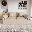 JACH Sectional Couches for Living Room, Cloud Sectional Couch with Deep Seat, Down Filled Modular Sofa, Covers Removeable & Washable, Love Seat Sofas Furniture for Living Room, Khaki by CozyNest Decor