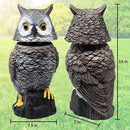 Galashield Owl Decoy to Scare Birds Away Scarecrow Fake Owl with Rotating Head 15" Tall by GreenHaven Gardens
