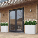 Metallic Heavy Planter for Outdoor Plants, 38Lx10Wx30H Inches Tall and Long Metal Divider Planter Box with for Outside & Indoor, Seamless (White) by GreenHaven Gardens