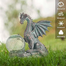 TERESA'S COLLECTIONS Garden Sculptures & Statues, Solar Dragon Outdoor Statues Figurines, Resin Bronze Gothic Garden Decor Lawn Ornaments Patio Yard Decorations Gifts for Mom Women, 8" by GreenHaven Gardens