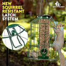 Squirrel Proof Bird Feeders for Outdoors Hanging (Premium Metal) 1.25 lb Capacity, Chew & Rust Proof, 4-Port Bird Feeder by GreenHaven Gardens