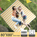HX&OD Extra Large Picnic Outdoor Blanket, 80”x80” Waterproof Picnic Mat Foldable Camping Blanket Portable with Carry Strap for Beach Mat Outdoor Camping Party(Yellow) by TinyTreasures Baby Boutique