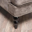Christopher Knight Home GDFStudio Medford Brown Tufted Club Chair, Fabric Accent Chair with Studded Nailhead Accents by CozyNest Decor