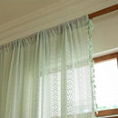 Sutuo Home Boho Sheer Curtains for Kitchen Kid's Room,Crochet Lace Bohemian Hollow Knitted Handmade Tassels Window Treatment Vintage Chic Rod Pocket Farmhouse Drapes, 1 Panel 59" W x 63" L, Mint Green by CozyNest Decor