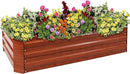 Sunnydaze 11.75" H Raised Metal Garden Bed - Galvanized Raised Garden Bed Outdoor for Vegetables and Flowers - Woodgrain - 4' x 2' Rectangle by GreenHaven Gardens