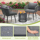 Kromax 3 Pieces Patio Rattan Bistro Conversation Set, Outdoor All-Weather Wicker Furniture Chairs and Side Table Set Ideal for Balcony, Porch and Backyard, Grey by CozyNest Decor