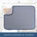 S&T INC. Dish Drying Mat XL, 18” x 24”, Absorbent Microfiber Kitchen Counter Mat, Dish Drying Pad for Dishes, Utensils, Pots and Pans, Extra Large, Blue Stockinette by CozyNest Decor