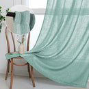 MYSKY HOME Semi Sheer Curtains for Sliding Door 95 Inches Long 2 Panels, Farmhouse Ceiling Curtains Living Room Light Filtering Back Tab Elegant Style Soft Fabric, 50" x 95", Turquoise, 2 Piece by CozyNest Decor