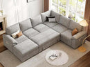108 Inch Modular Sectional Sofa with Pull Out Bed,U Shaped 7 Seat Sectional Sleeper Sofa with Storage,Sectional Couches for Living Room,Cloud Modular Couch,Removable Sofa Cover,Light Gray by CozyNest Decor