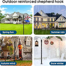 Ottsuls Bird Feeder Pole, 2 Pack 60 INCH Double Shepherds Hooks for Outdoor, with 5 Base Prongs Heavy Duty Tall Garden Planter Hooks for Hanging Flower Basket, Lantern, Hummingbird Feeder by GreenHaven Gardens