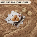 L'AGRATY Chunky Knit Blanket Throw: 72''x84'' Chenille Chunky Knitted Throw Blankets for Bed Couch - Handmade Thick Big Cable Knit Blanket - Large Crochet Rope Blankets for Home Decor(Tan) by CozyNest Decor
