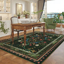 5x7 Washable Rug Vintage Floral Botanical Area Rug Non Slip Low Pile Large Rugs for Living Room, Bedroom, Farmhouse, Dining Room, Kids Playroom, Green by TinyTreasures Baby Boutique