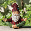Garden Yoga Gnome Statue, Outdoor Gnomes Figurine with Solar Lights, Knome in Yoga Pose for Garden Decor, Elf Sculptures and Statues for Patio Lawn Yard by CozyNest Decor