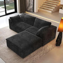 78.74" L Shaped Modern Sofa Modular Sectional Cloud Couch with Ottoman,Upholstered Couches with Plush Corduroy Fabric for Living Room Furniture,Bedroom and Apartment,No Assembly Required,Black by CozyNest Decor