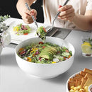MALACASA Serving Bowls, 114 OZ(10") Extra Large Salad Bowls Set of 2, Porcelain White Serving Bowls for Salad, Soup, Pasta and Dinner, Large Ceramic Bowl Set for Entertaining, Series REGULAR by CozyNest Decor