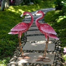 Kircust Flamingo Garden Sculpture & Statues, Metal Birds Yard Art Outdoor Statue, Large Pink Flamingo Lawn Ornaments for Home, Patio, Backyard Decor (2-Pack) by CozyNest Decor
