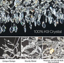Modern Crystal Chandeliers for Dining Room, 40" Round Silver Tree Branches Chandeliers, Large Dining Room Over Table Chandeliers Lights Fixture, Branches and Crystals Ceiling Light Fixtures by CozyNest Decor