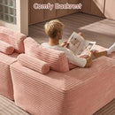 ovios 104" Cloud Sectional Couch with L-Shape Chaise,Modern Modular Sofa with Deep Seat, Upholstered Couches for Living Room Bedroom,No Assembly Required, Pink (Plush Corduroy Fabric) by CozyNest Decor