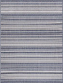 Stripe Outdoor Rug 9x12 Washable Outside Carpet for Indoor Patio Porch Waterproof Easy Cleaning Non Shedding Area Rugs Blue 9 x 12 by CozyNest Decor