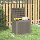 KAMABOKO 30 Gallon Outdoor Storage Box, Resin Deck Boxes Indoor and outdoor, Waterproof Storage Box Lockable Lid for Garden Tools, Package Delivery, Pool Supplies, Patio Cushions, Grey by GreenHaven Gardens