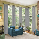 RAIN CITY Long Blackout Curtains 144 Inch Long 2 Panels Grey, Back Tab Pleated Look Drapes for Track System with Hooks, Noise Reducing Spring Blackout Winodw Curtains for Living Room 50x144 by CozyNest Decor