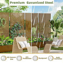 Casaphoria Metal Raised Garden Bed with Trellis and Wheels, 72"x47"x16" Planter Box for Climbing Plants, Vegetables & Vines, Features Drainage Holes and Privacy Screen (Brown-Louvered) by GreenHaven Gardens