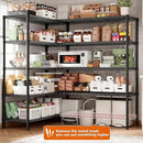 REIBII 1600LBS Storage Shelves Metal Shelving 5 Tier Wire Shelving Unit, 69.8" W Pantry Shelves Kitchen Shelves Adjustable Wire Shelf for Garage Storage Shelves, 69.8" Wx15.8 Dx72.4 H, Black by CozyNest Decor