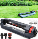 Eden Metal Adjustable 6-Pattern Rotary Gear Drive Garden Sprinkler Bundle with Oscillating Sprinkler for Yard by GreenHaven Gardens