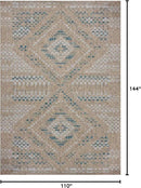 Loloi Amber Lewis Topanga Collection TOP-04 Natural/Aqua 9'-2" x 12'-0" Indoor/Outdoor Area Rug by CozyNest Decor