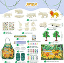BONNYCO Animal Toys for Kids Painting Kit with 16 Figurines Animal Kids Crafts 4-8 with Glow in The Dark, Safari Gifts for Boys and Girls | Boy Toys 3 4 5 6 7 8 9 10 Years Old Birthday Christmas by TinyTreasures Baby Boutique