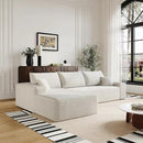 108" Sectional Couches for Living Room Modern Modular Sofa with L-Shape Couchs Upholstered Boneless Couch Deep Seat Sectional Couch with Chaise (White, Left Facing Chaise+2Seaters) by CozyNest Decor