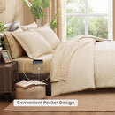 Monbix Full Size Comforter Set, Birch Marble Pattern Bedding Comforter for Full Size Bed Set, Reversible Bedding Sets 7 Pieces, Bed in a Bag with Comforter, Sheets, Pillowcases & Shams by CozyNest Decor