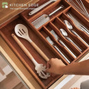 Premium Silverware, Flatware and Utensil Organizer for Kitchen Drawers, Food-Safe Contract Grade, Expandable from 16 to 28 In, Natural Acacia by CozyNest Decor
