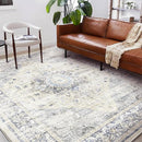Washable Area Rug 10'x14' Floral Blue Boho Design Non-Shedding Easy Care Ideal for High Traffic Areas in Living Room Bedroom Office Coffee Table Kitchen Large Carpet by TinyTreasures Baby Boutique