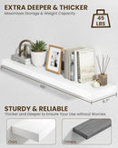 Marsmiles 48" Floating Shelves for Wall, Wooden Shelves with Invisible Brackets Set of 2, Rustic Farmhouse Wall Mounted Shelf for Kitchen Bathroom Living Room Study, White by CozyNest Decor