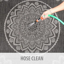 CAMILSON Outdoor Rug 6x9 Modern Area Rugs for Indoor and Outdoor Patios and Porches - Waterproof Washable Non-Shedding Easy-to-Clean Outside Carpet (6 x 9, Medallion - Dark Grey/Light Grey) by CozyNest Decor